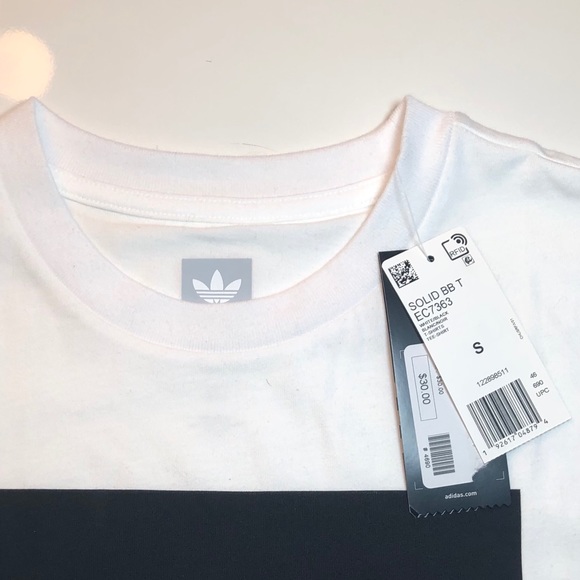 ADIDAS WHITE/BLACK SOLID BLACKBIRD LOGO TEE - Picture 4 of 6
